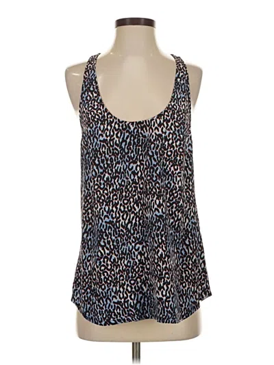 Pre-owned Joie Sleeveless Silk Top Blue Animal Print Pattern Halter Neckline Tops