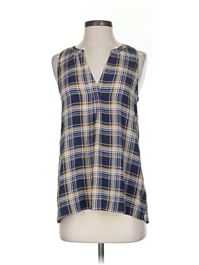 Pre-owned Joie Sleeveless Silk Top Blue Cowl Neck Tops