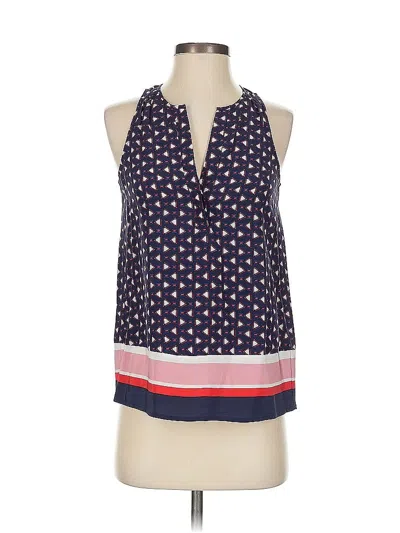 Pre-owned Joie Sleeveless Silk Top Blue Halter Neckline Tops