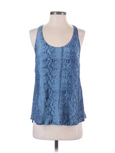 Pre-owned Joie Sleeveless Silk Top Blue Halter Neckline Tops