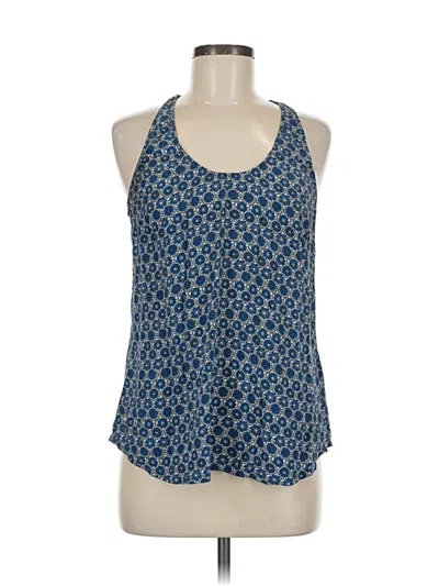 Pre-owned Joie Sleeveless Silk Top Blue Halter Neckline Tops
