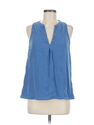 Pre-owned Joie Sleeveless Silk Top Blue Halter Neckline Tops