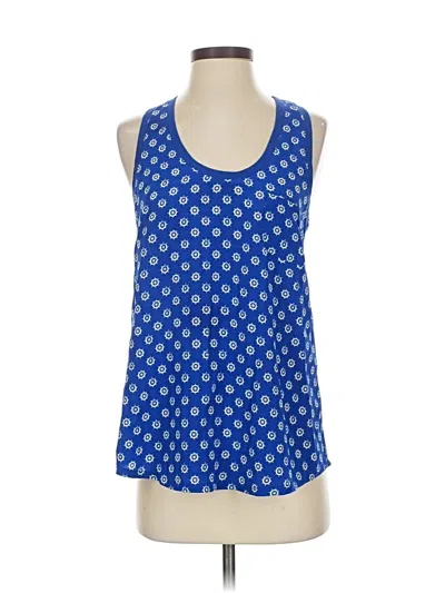 Pre-owned Joie Sleeveless Silk Top Blue Halter Neckline Tops