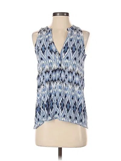 Pre-owned Joie Sleeveless Silk Top Blue Halter Neckline Tops