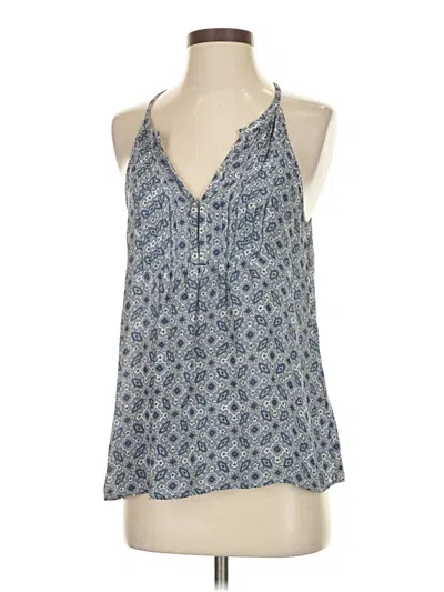 Pre-owned Joie Sleeveless Silk Top Blue Halter Neckline Tops