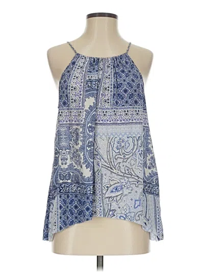 Pre-owned Joie Sleeveless Silk Top Blue Halter Neckline Tops