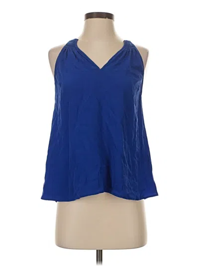 Pre-owned Joie Sleeveless Silk Top Blue Halter Neckline Tops