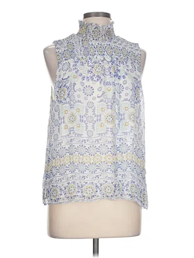Pre-owned Joie Sleeveless Silk Top Blue Halter Neckline Tops