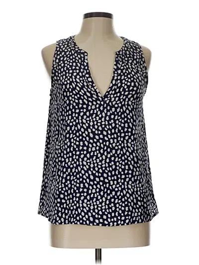 Pre-owned Joie Sleeveless Silk Top Blue Plunge Neckline Tops