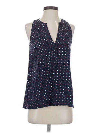 Pre-owned Joie Sleeveless Silk Top Blue Polka Dots Pattern Halter Neckline Tops