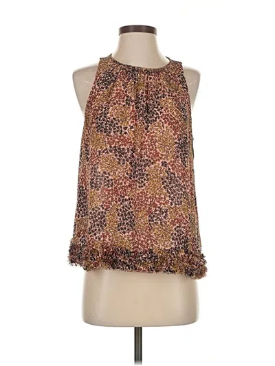 Pre-owned Joie Sleeveless Silk Top Brown Halter Neckline Tops
