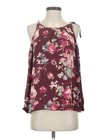 Pre-owned Joie Sleeveless Silk Top Burgundy Cold Shoulder Neckline Tops