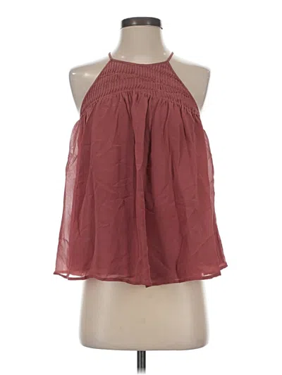 Pre-owned Joie Sleeveless Silk Top Burgundy Halter Neckline Tops