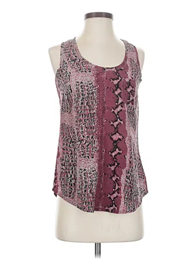 Pre-owned Joie Sleeveless Silk Top Burgundy Scoop Neck Tops