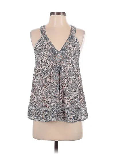 Pre-owned Joie Sleeveless Silk Top Gray Halter Neckline Tops