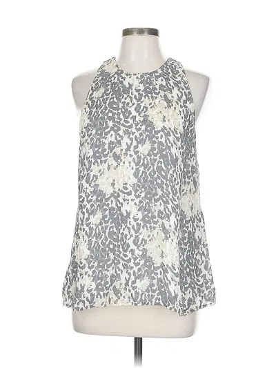 Pre-owned Joie Sleeveless Silk Top Gray Halter Neckline Tops