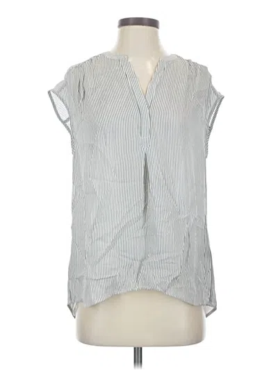 Pre-owned Joie Sleeveless Silk Top Gray Plunge Neckline Tops