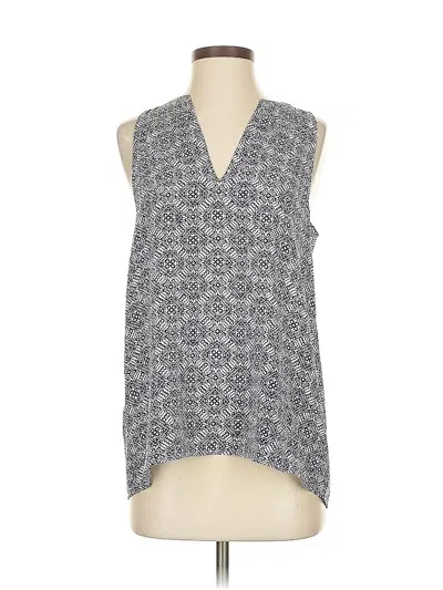 Pre-owned Joie Sleeveless Silk Top Gray V Neck Tops