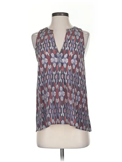 Pre-owned Joie Sleeveless Silk Top Gray V Neck Tops