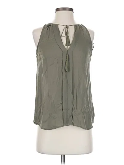 Joie Sleeveless Silk Top Green Halter Neckline Tops
