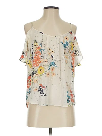 Pre-owned Joie Sleeveless Silk Top Ivory Cold Shoulder Neckline Tops