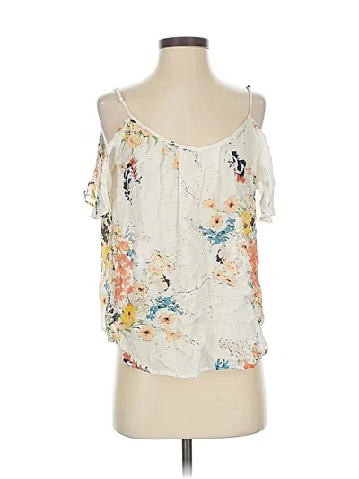 Pre-owned Joie Sleeveless Silk Top Ivory Cold Shoulder Neckline Tops In White