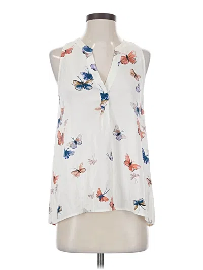 Pre-owned Joie Sleeveless Silk Top Ivory Halter Neckline Tops In White