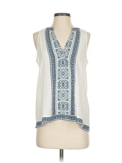 Pre-owned Joie Sleeveless Silk Top Ivory Plunge Neckline Tops In White