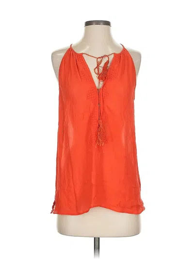 Pre-owned Joie Sleeveless Silk Top Orange Halter Neckline Tops