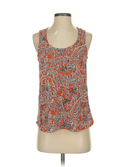 Pre-owned Joie Sleeveless Silk Top Orange Halter Neckline Tops