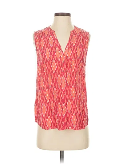 Pre-owned Joie Sleeveless Silk Top Orange Plunge Neckline Tops