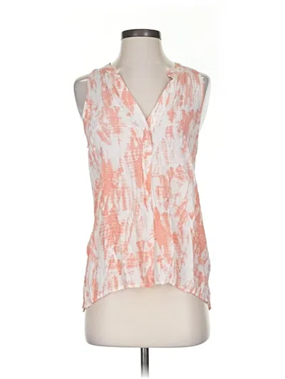Pre-owned Joie Sleeveless Silk Top Orange Plunge Neckline Tops