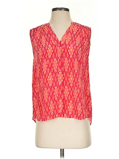 Pre-owned Joie Sleeveless Silk Top Orange V-neck Tops