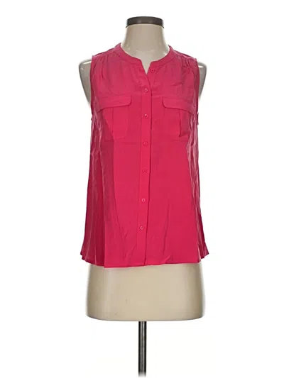 Pre-owned Joie Sleeveless Silk Top Pink Keyhole Neckline Tops