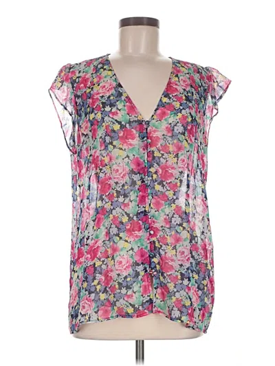 Pre-owned Joie Sleeveless Silk Top Pink Plunge Neckline Tops