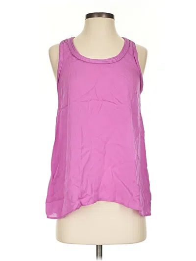 Joie Sleeveless Silk Top Purple Scoop Neck Tops In Pink