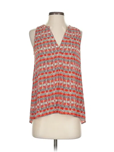 Pre-owned Joie Sleeveless Silk Top Red Halter Neckline Tops