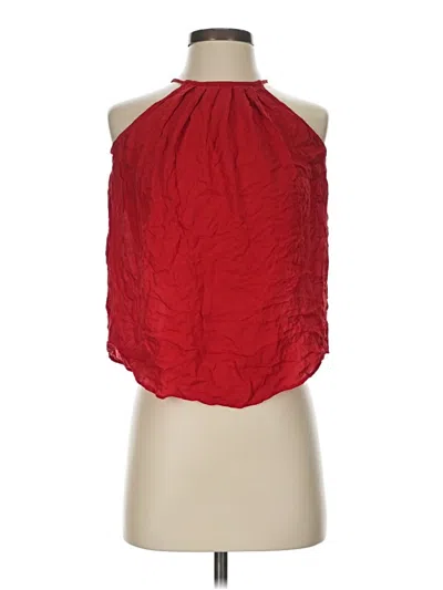 Pre-owned Joie Sleeveless Silk Top Red Halter Neckline Tops