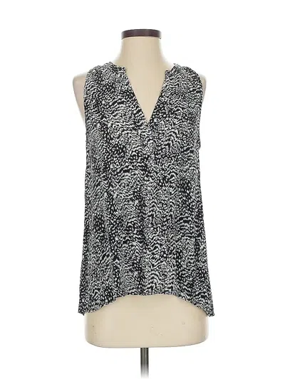 Pre-owned Joie Sleeveless Silk Top Silver Plunge Neckline Tops