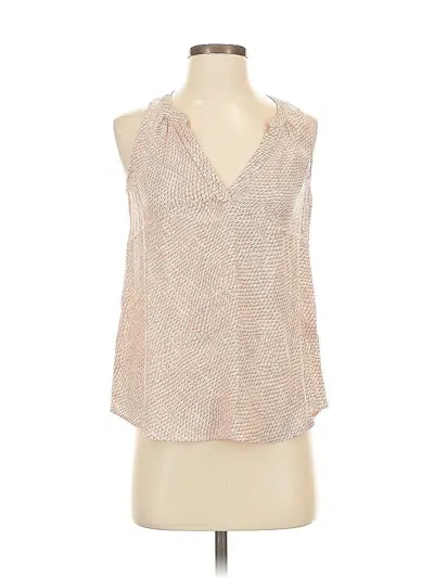 Pre-owned Joie Sleeveless Silk Top Tan Halter Neckline Tops In Brown