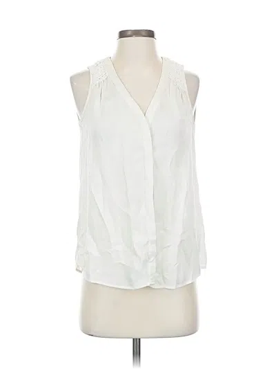 Pre-owned Joie Sleeveless Silk Top White Plunge Neckline Tops