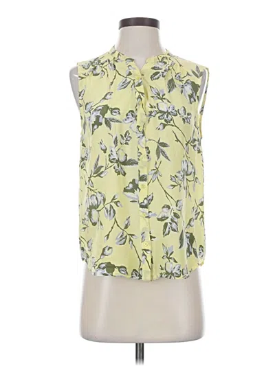 Pre-owned Joie Sleeveless Silk Top Yellow Halter Neckline Tops