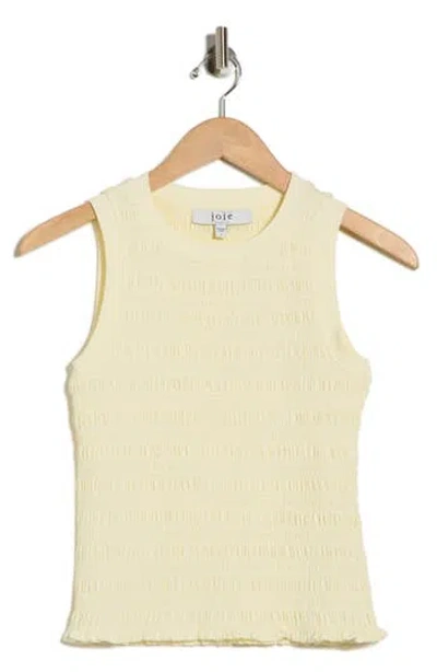 Joie Smocked Crewneck Tank In Neutral