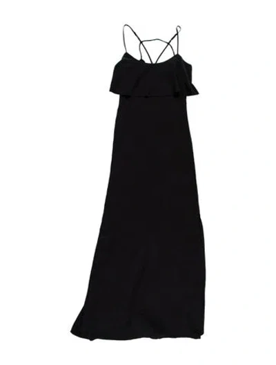 Pre-owned Joie Square Neckline Long Dress In Black
