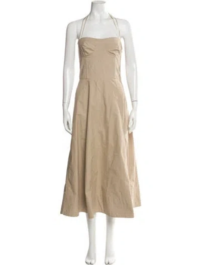 Pre-owned Joie Square Neckline Long Dress In Brown