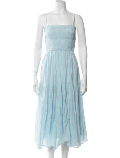 Pre-owned Joie Square Neckline Midi Length Dress In Blue