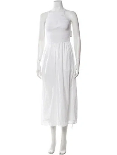 Pre-owned Joie Square Neckline Midi Length Dress In White