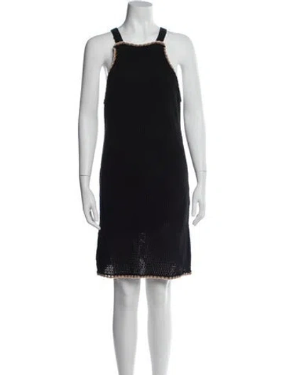 Pre-owned Joie Square Neckline Mini Dress In Black