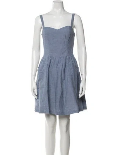 Pre-owned Joie Square Neckline Mini Dress In Blue