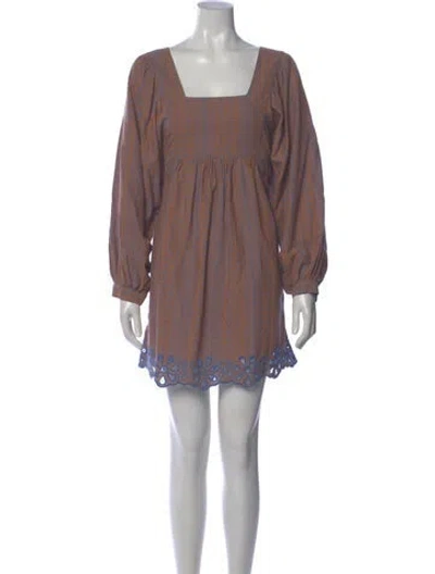 Pre-owned Joie Square Neckline Mini Dress In Orange